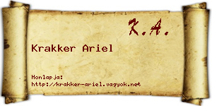 Krakker Ariel névjegykártya